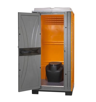 Toilette de chantier avec bac amovible 70 litres orange