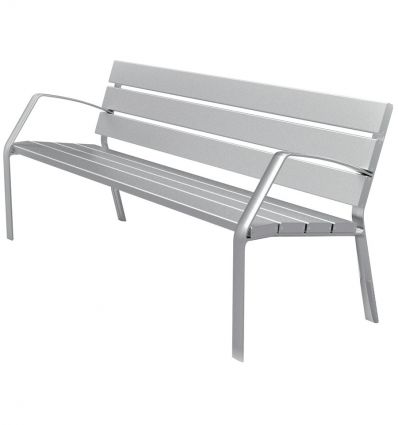 Banc acier extérieur à latte