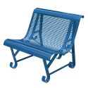 Photo : Fauteuil public en métal perforé - Mobilier urbain Bleu gentiane RAL 5010 - Non