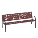 Photo : Banc acier extérieur design marron martelé corten