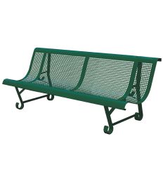 Banc en métal perforé trous carrés vert 2 pieds