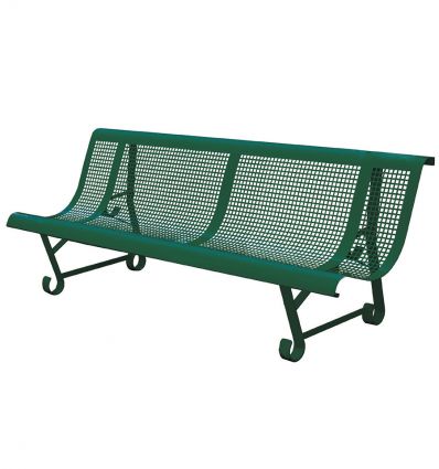 Banc en métal perforé trous carrés vert 2 pieds