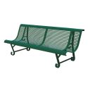 Photo : Banc public exterieur en métal perforé trous carrés Vert mousse RAL 6005 - Non - 2 pieds