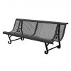 Banc en métal perforé trous carrés noir 2 pieds