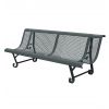 Banc en métal perforé trous carrés gris 2 pieds
