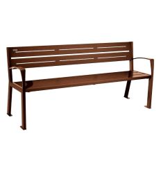 Banc public en acier avec accoudoir 5 lames aspect Corten