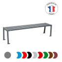 Photo : Banquette métallique en acier à lames Gris Procity