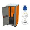 Photo : Toilette de chantier avec siège Orange / Gris