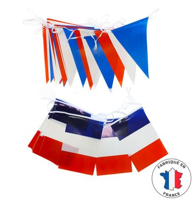 Guirlande Bleu Blanc Rouge Plastique 5 à 10 m