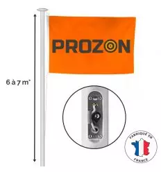 Mât de drapeau aluminium 6m et 7m avec boitier antivol