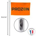 Photo : Mât drapeau aluminium 6m et 7m avec boitier antivol 1 partie - 6 m