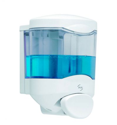 Distributeur de Savon Crystal Bouton Poussoir Plat 450ml