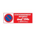 Photo : Panneau stationnement interdit avec article R 37.1 210 x 75 mm - Adhésif - Sans
