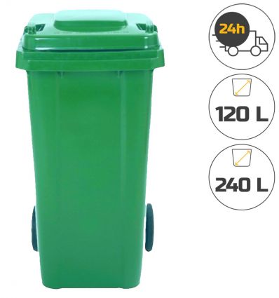 Conteneur poubelle vert 120 Litres ou 240 Litres Dès 35,99€ HT