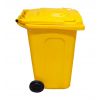 Conteneur poubelle jaune 240 litres profil couvercle fermé
