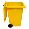 Conteneur poubelle jaune 240 litres profil couvercle ouvert
