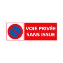 Photo : Panneau Voie privée sans issue 210 x 75 mm - Adhésif - Sans