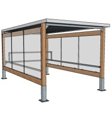 Abri Caddie en Bois Toit Plat Acier