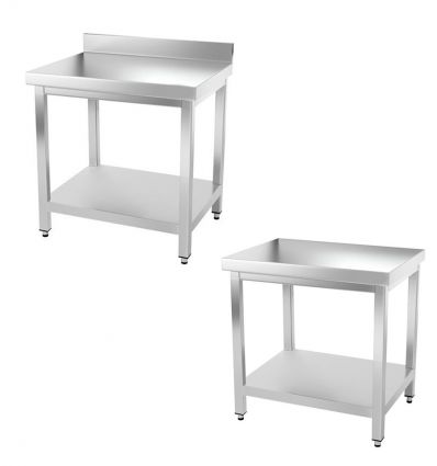 Table découpe boucherie en inox 600 x 600 avec dosseret