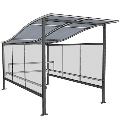 Abri à Caddie Toit en Vague en Acier Galvanisé