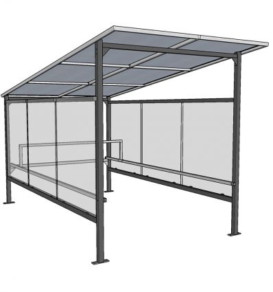 Abri à Caddie Toit Droit en Pente en Acier Galvanisé