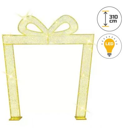 Arche lumineuse noel vue de face couleur blanc chaud
