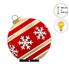 Dimension boule de noël gonflable extérieur lumineuse 180 cm