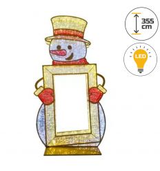 Bonhomme de neige illuminé vue de face