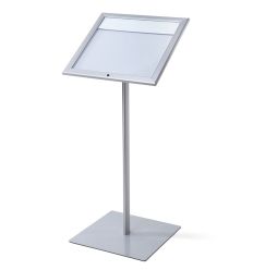 Porte menu restaurant sur pied en alu avec bandeau 2 x A4