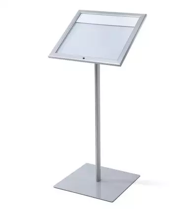 Porte menu restaurant sur pied en alu avec bandeau 2 x A4