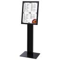 Photo : Porte menu sur pied en alu noir design 4 x A4 Sans éclairage