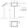 Schéma porte menu sur pied 2 x A4 noir