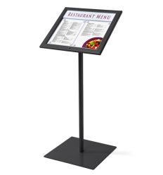 Porte menu sur pied 2 feuilles A4 avec bandeau personnalisable