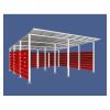Cache poubelles grand acajou blanc