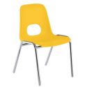Photo : Chaise de collectivité empilable pour enfant Noir - Citron RAL 1023 - 26 cm