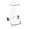 Poubelle de tri sur roulettes blanche