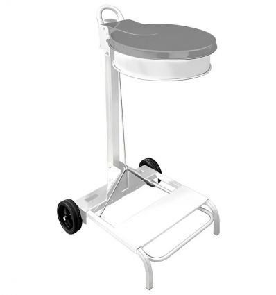 Poubelle de tri sur roulettes - Couvercle gris