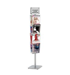 Présentoir pour brochure livre ou magazine (8 x A4 + 2 x cadre A5)