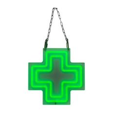 Croix Lumineuse pharmacie intérieur avec chainette