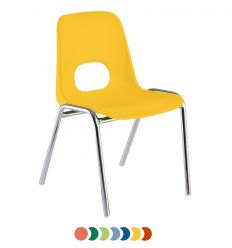 Chaise de collectivité empilable jaune