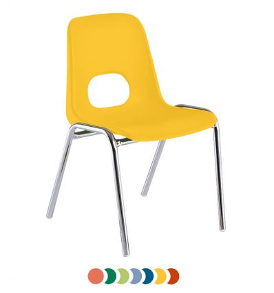 Chaise de collectivité empilable jaune