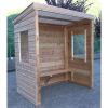 Abribus en Bois Avec Banc et Fenêtres