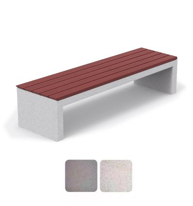 Banc béton assise bois disponible en 2 coloris