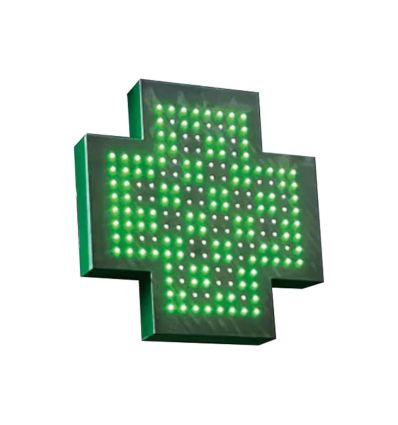 Croix Lumineuse pharmacie extérieur Simple Face  448-x-448 mm
