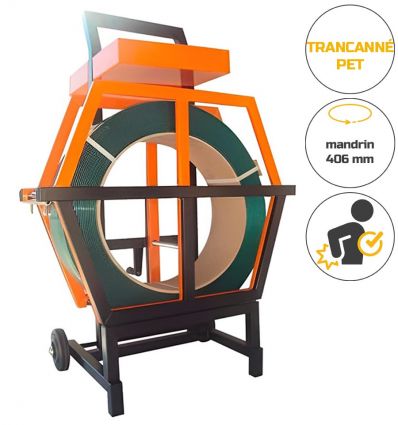 Devidoir feuillard polyester et trancanné