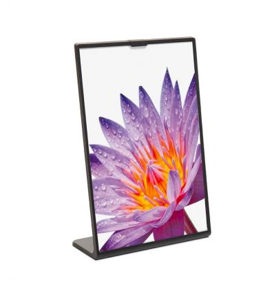 Porte menu pour table en forme de L noir