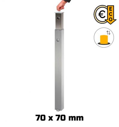 Borne escamotable manuelle en inox carrée
