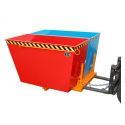 Photo : Benne auto basculante de tri chantier - 2 compartiments Sans - 2 roues pivotantes et 2 roues fixes en polyamide ⌀ 180 mm - 2 compartiments de 900 L - 2 Bennes bleues