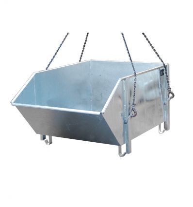 Benne de chantier à gravats 1000 L grutable