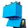 Benne fond ouvrant de chantier bleue déchets solides